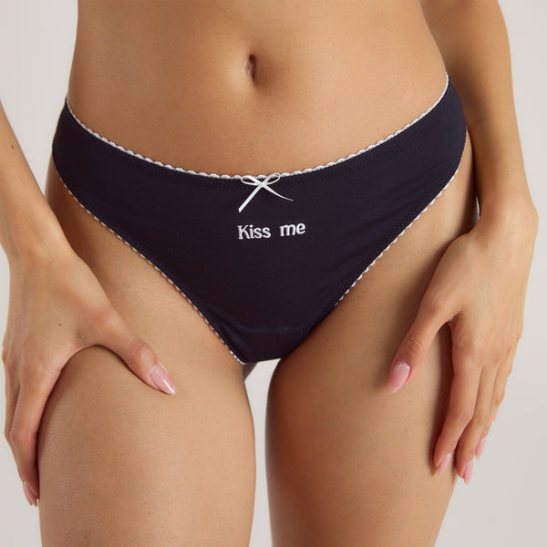 Lounge Underwear 'Kiss Me' Thong - Black