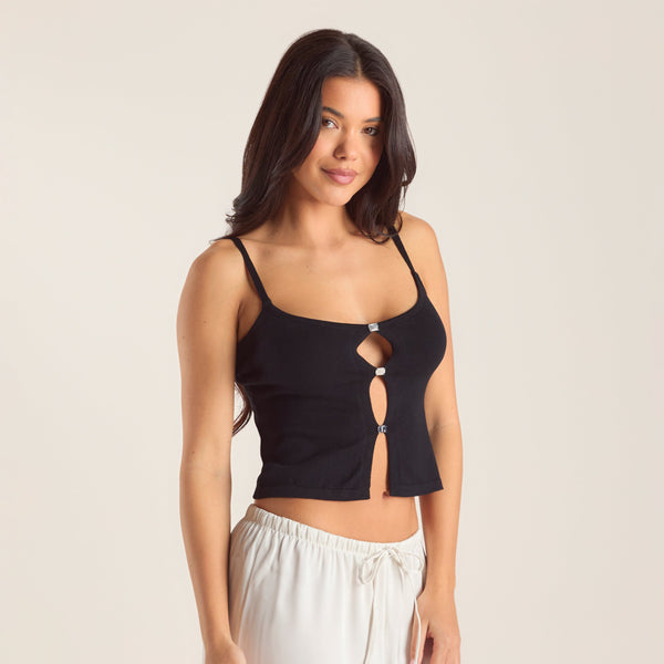 Lounge Underwear Knitted Cami Top - Black