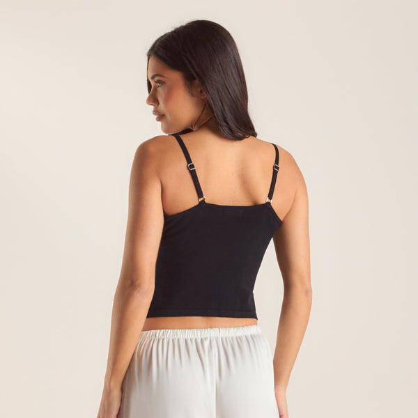 Lounge Underwear Knitted Cami Top - Black