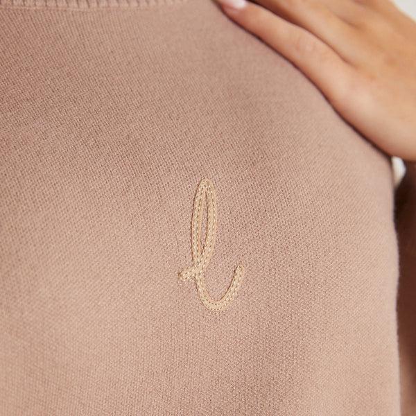 Lounge Underwear Knitted Crew Neck Jumper - Mink