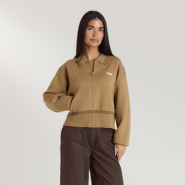 Lounge Underwear Knitted Jacket - Tan