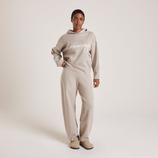 lounge underwear Knitted Joggers - Taupe Marl