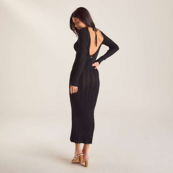 Lounge Underwear Knitted Maxi Dress - Black
