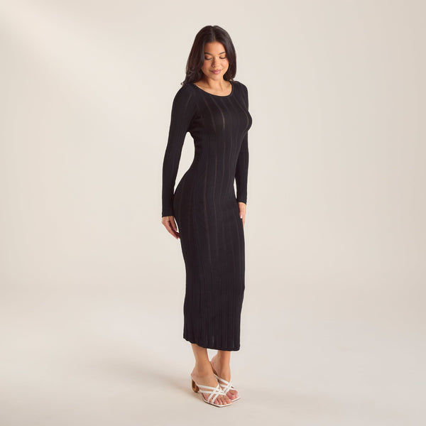 lounge underwear Knitted Maxi Dress - Black