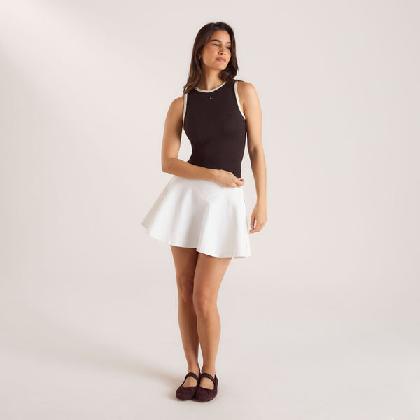 Lounge Underwear Knitted Vest Top - Chocolate