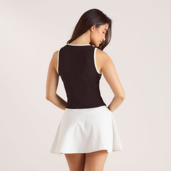 lounge underwear Knitted Vest Top - Chocolate