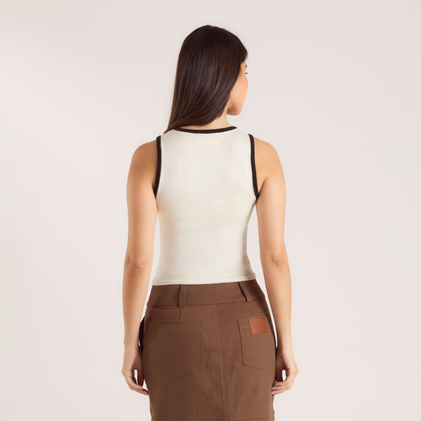 lounge underwear Knitted Vest Top - Off White