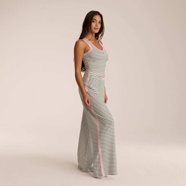 Lounge Underwear Lace Pyjama Bottoms - Green Stripe