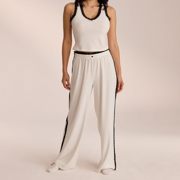Lounge Underwear Lace Pyjama Bottoms - White