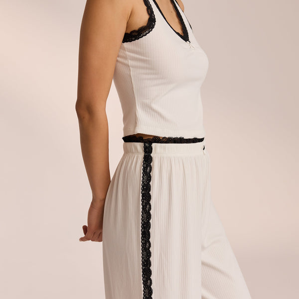 Lounge Underwear Lace Pyjama Bottoms - White