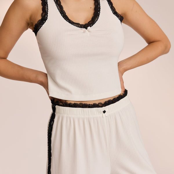 lounge underwear Lace Pyjama Bottoms - White