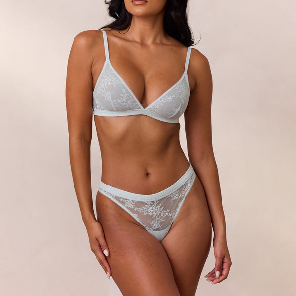 Lounge Underwear Lace Triangle Bralette - Blue