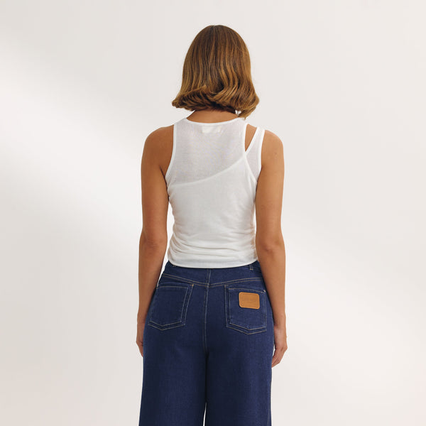 Lounge Underwear Layered Tank Top - White