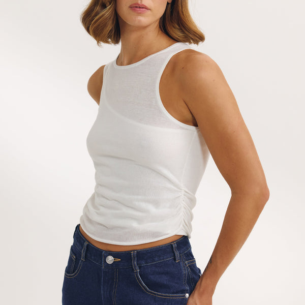 Lounge Underwear Layered Tank Top - White