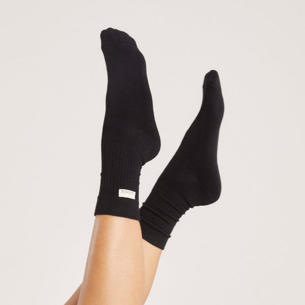Lounge Underwear Logo Crew Socks (2 Pack) - Black