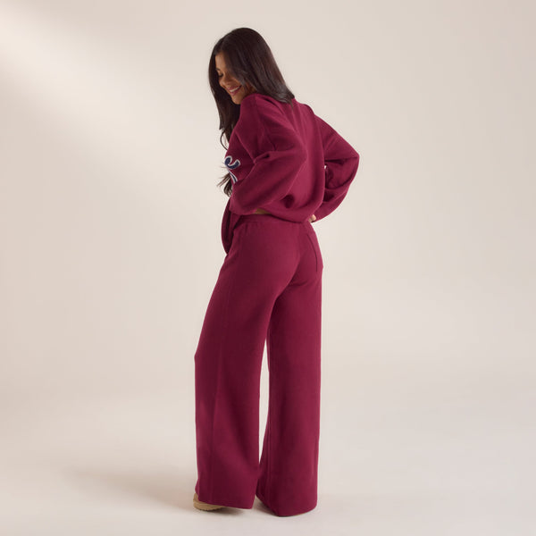 Lounge Underwear Logo Knitted Trousers - Burgundy