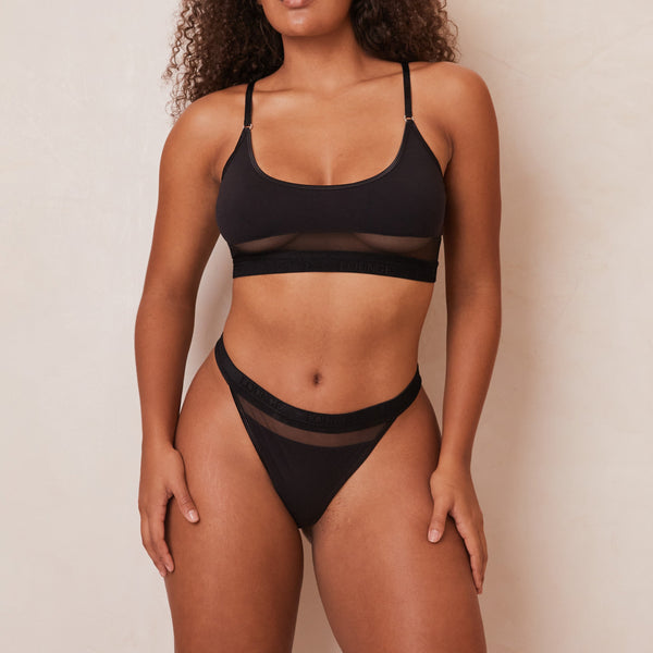 Lounge Underwear Mesh Bra - Black