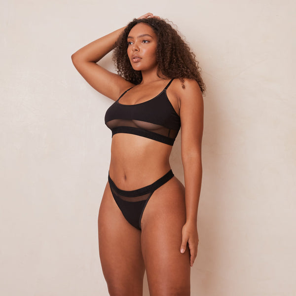 Lounge Underwear Mesh Bra - Black