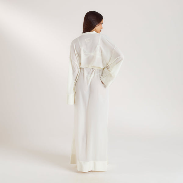 Lounge Underwear Mimi Chiffon Maxi Robe - Cream