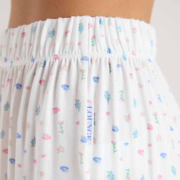 Lounge Underwear Modal Pyjama Bottoms - White Floral
