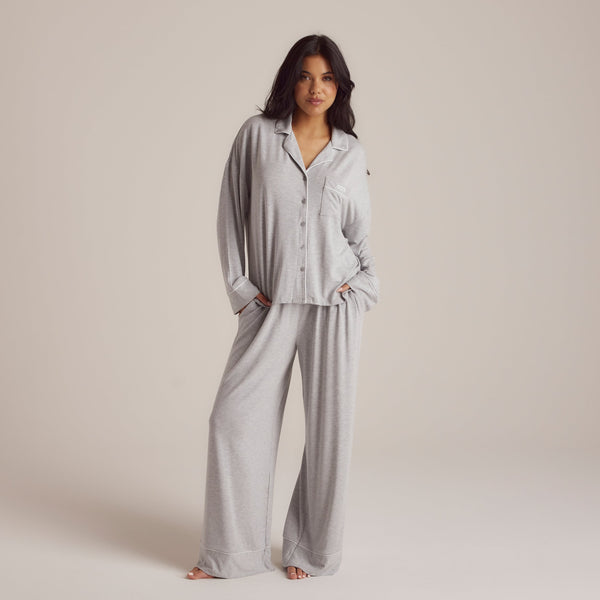 Lounge Underwear Modal Pyjama Shirt - Grey Marl