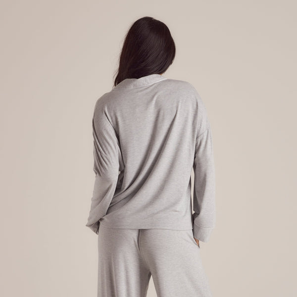 lounge underwear Modal Pyjama Shirt - Grey Marl