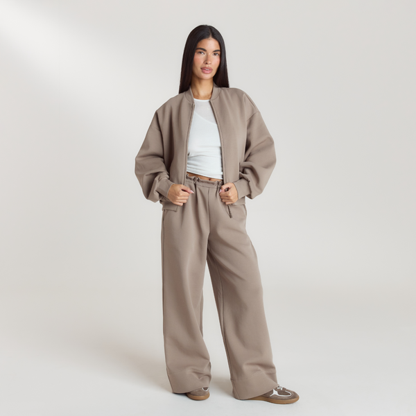 Lounge Underwear Neoprene Wide-Leg Joggers - Taupe