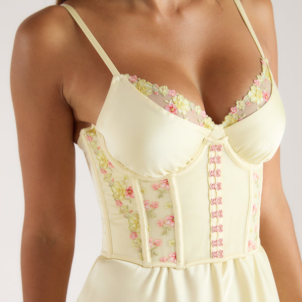 Lounge Underwear Ophelia Slip Dress (set) - Lemon