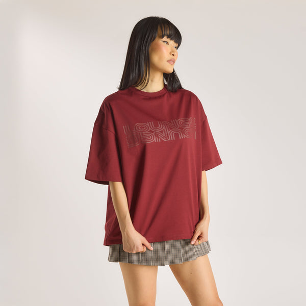 Lounge Underwear Oversized Graphic Tee - Burgundy