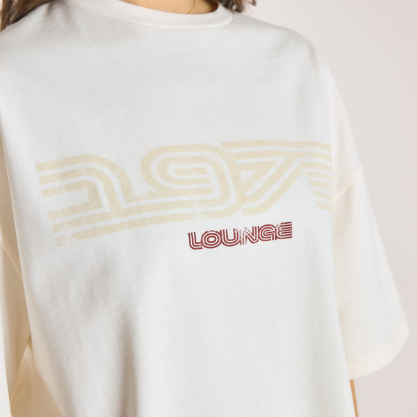 Lounge Underwear Oversized Graphic Tee - Cream