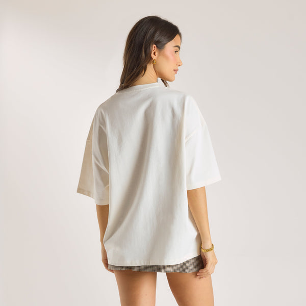 lounge underwear Oversized Graphic Tee - Cream