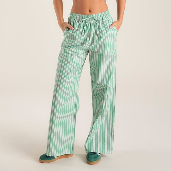 Lounge Underwear Pinstripe Trousers - Green