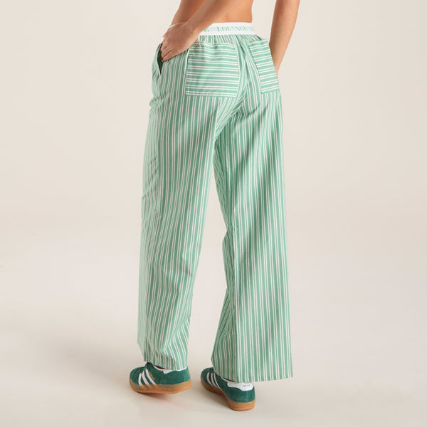 Lounge Underwear Pinstripe Trousers - Green