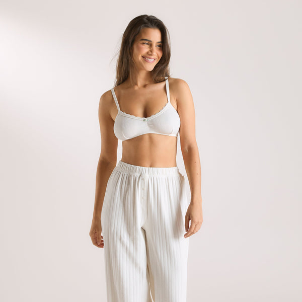 Lounge Underwear Pointelle Bralette - Cream