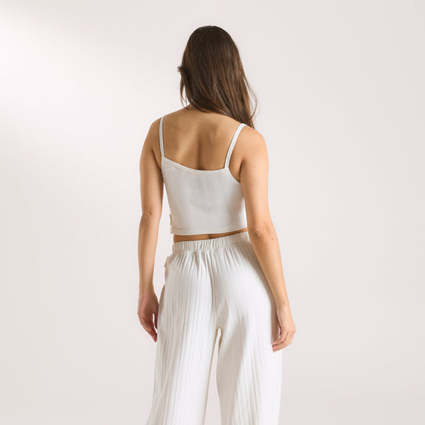 lounge underwear Pointelle Cami Pyjama Top - Cream