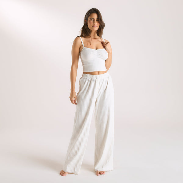 Lounge Underwear Pointelle Pyjama Bottoms - Cream