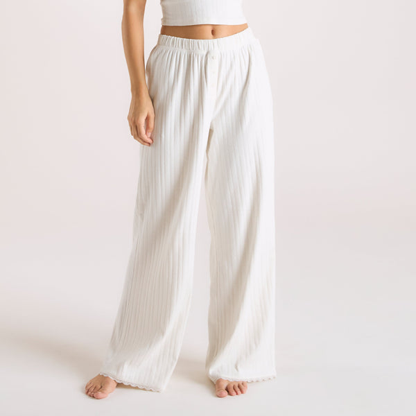 lounge underwear Pointelle Pyjama Bottoms - Cream