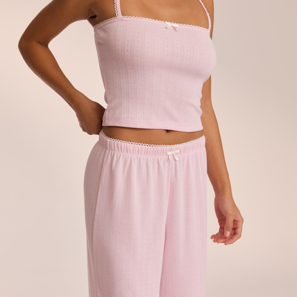 Lounge Underwear Pointelle Pyjama Bottoms - Pink