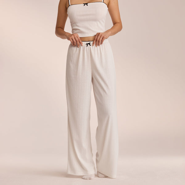 Lounge Underwear Pointelle Pyjama Bottoms - White