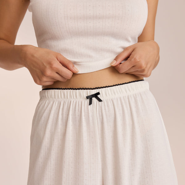 lounge underwear Pointelle Pyjama Bottoms - White