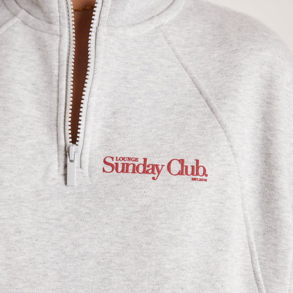 Lounge Underwear Quarter Zip Jumper - Grey Marl