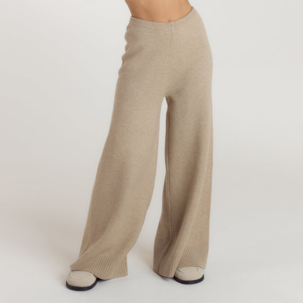 lounge underwear Ribbed Hem Knitted Trousers - Mink
