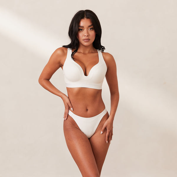 Lounge Underwear Ribbed Mindful Bra - White