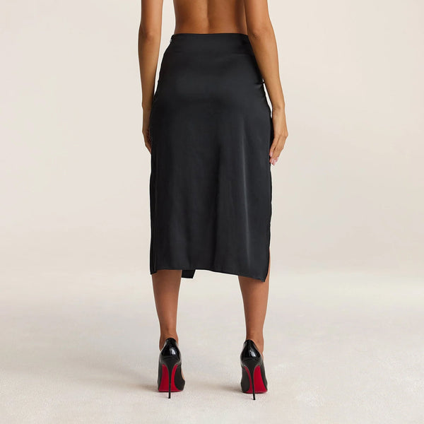 Lounge Underwear Satin Intimates Skirt - Black