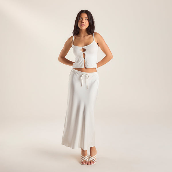 lounge underwear Satin Maxi Skirt - Off White
