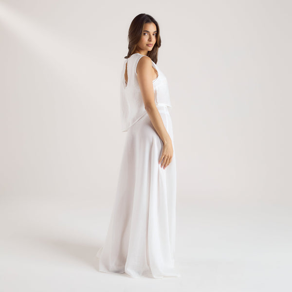 Lounge Underwear Sheer Maxi Skirt - White