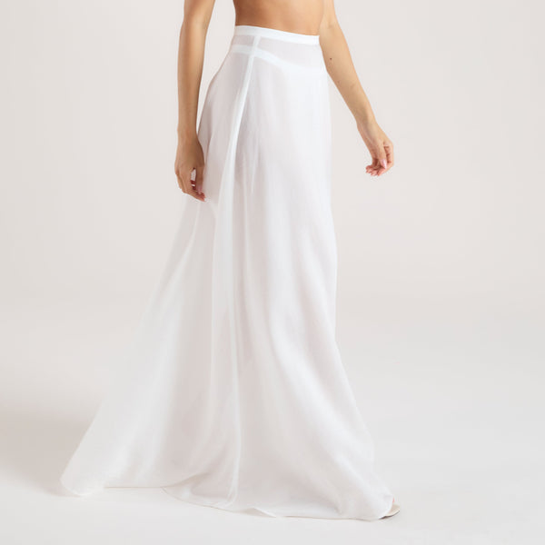 lounge underwear Sheer Maxi Skirt - White