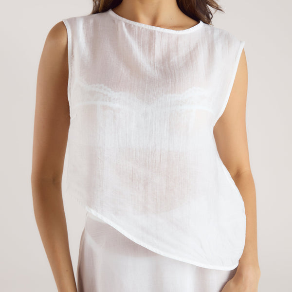 Lounge Underwear Sheer Tank Top - White