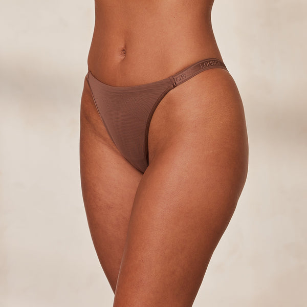 Lounge Underwear Smooth Mesh Briefs - Chestnut