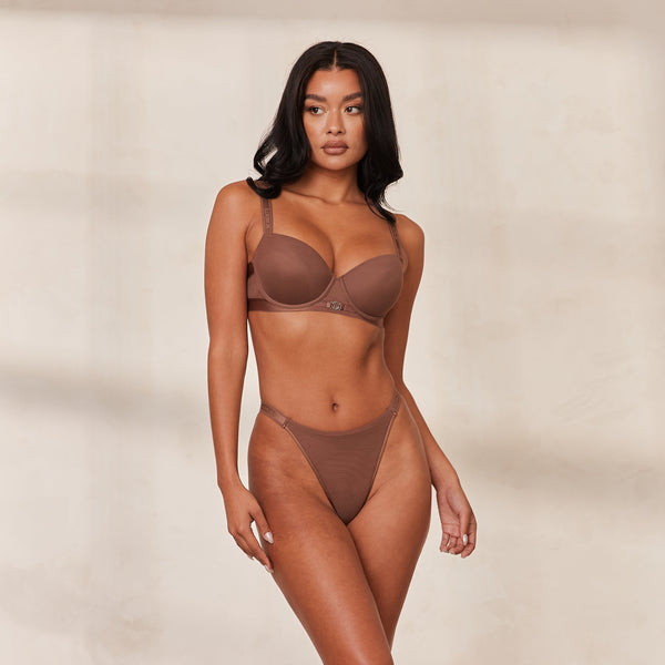 Lounge Underwear Smooth Mesh T-shirt Bra - Chestnut